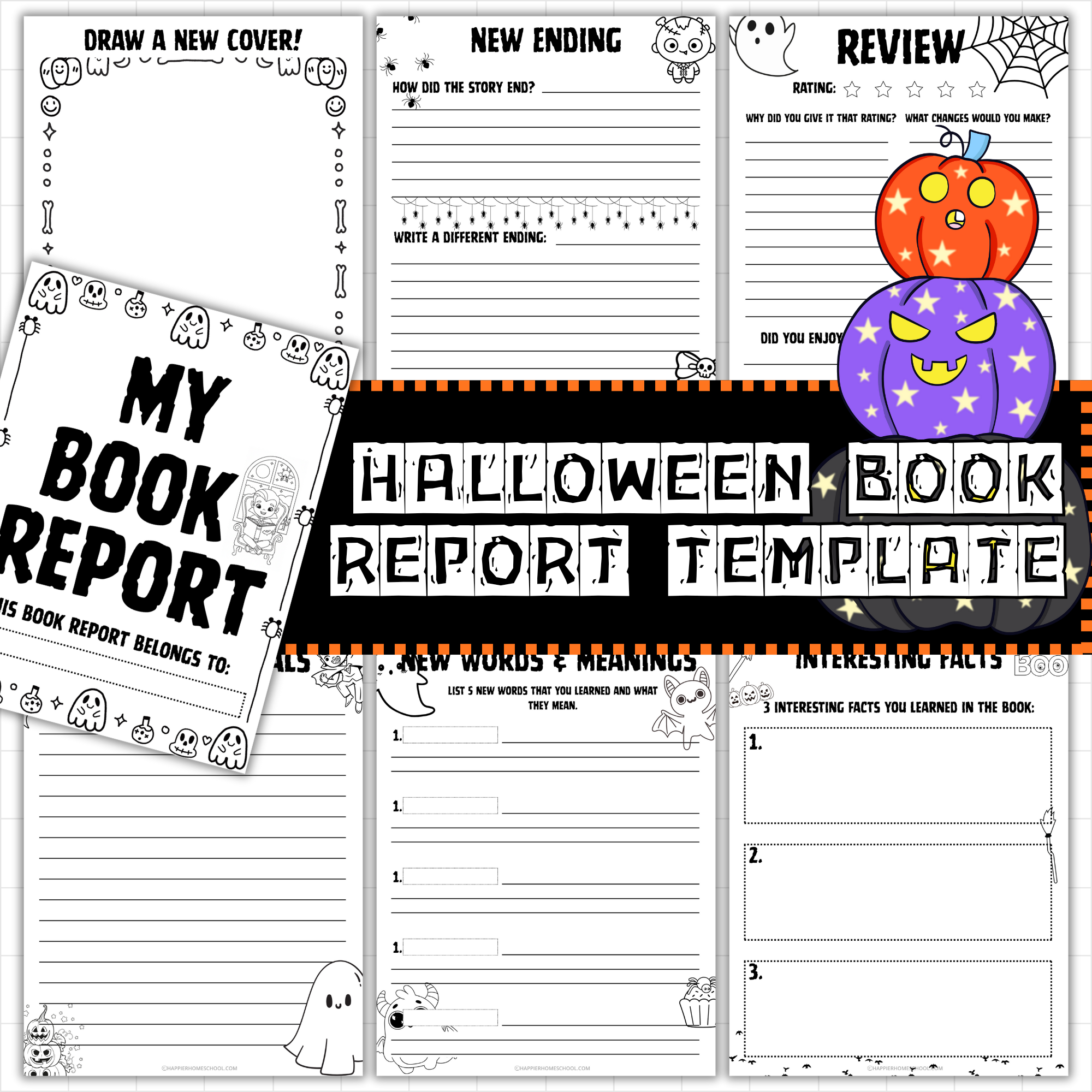 halloween book report template