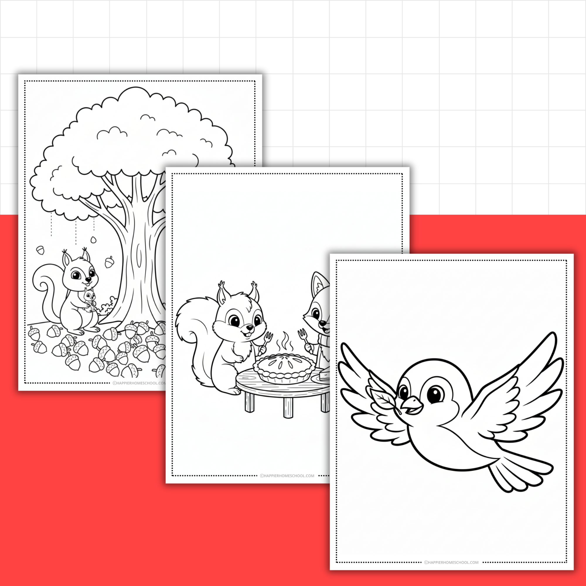 Fall Animals Coloring Pages