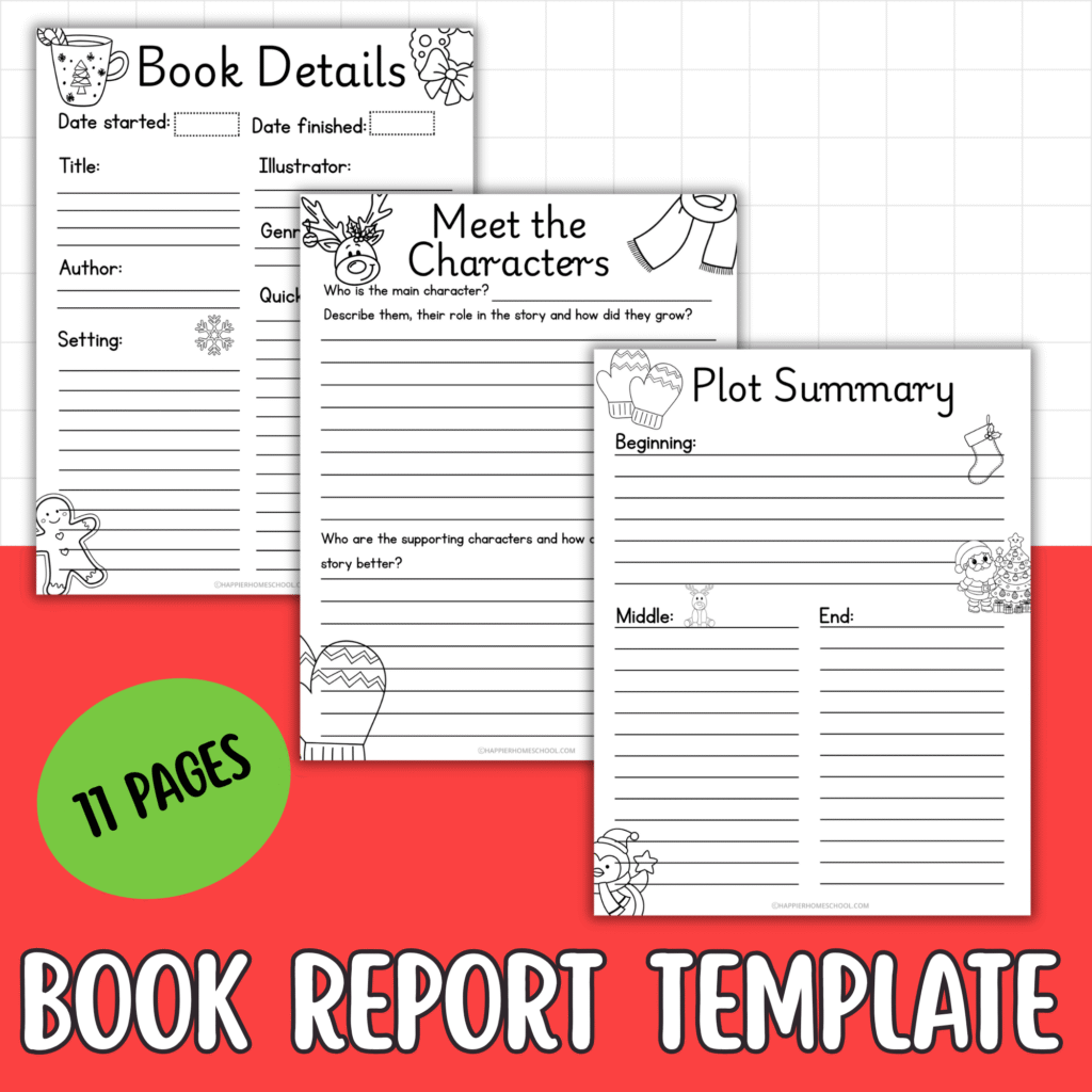 Christmas book report template