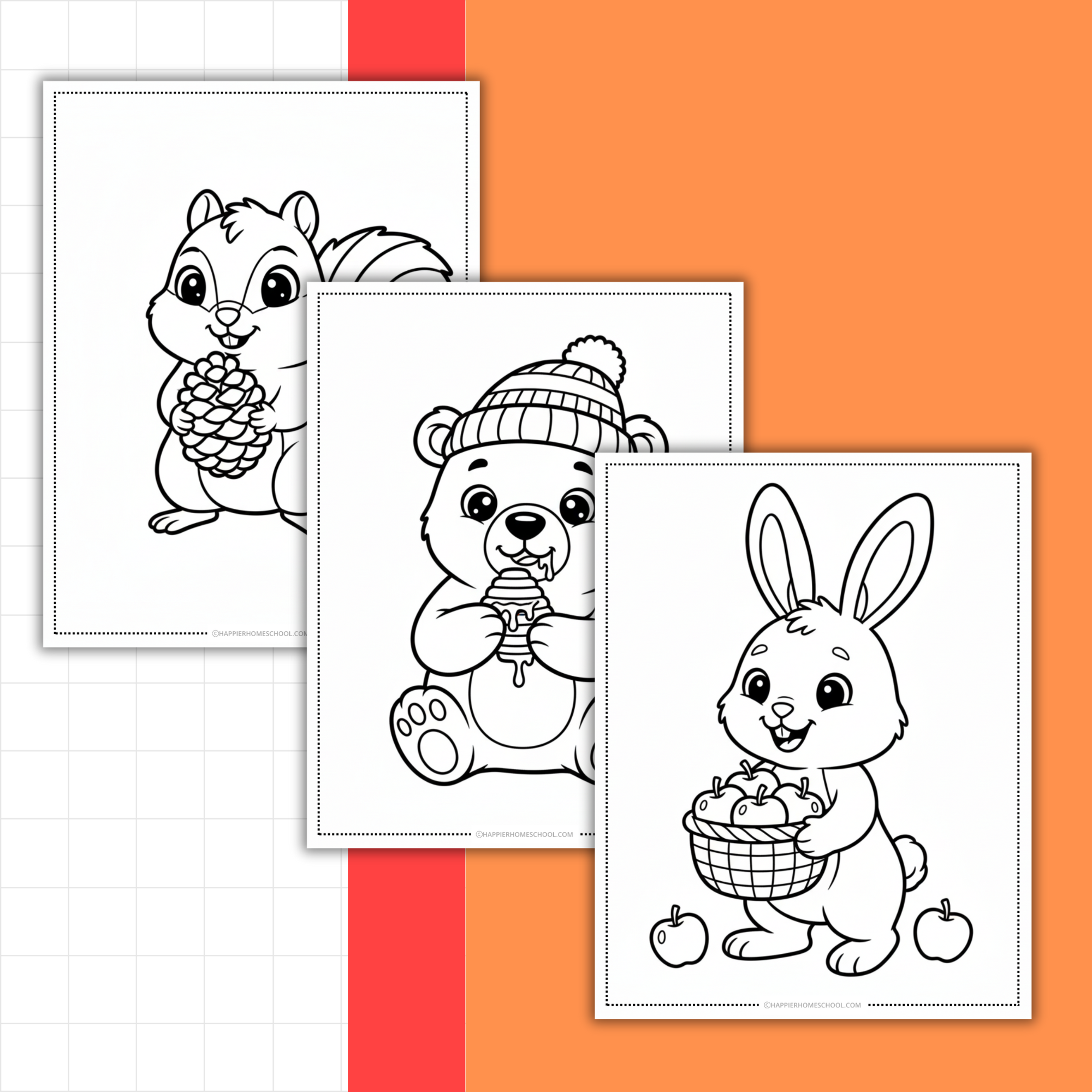Fall Animals Coloring Pages