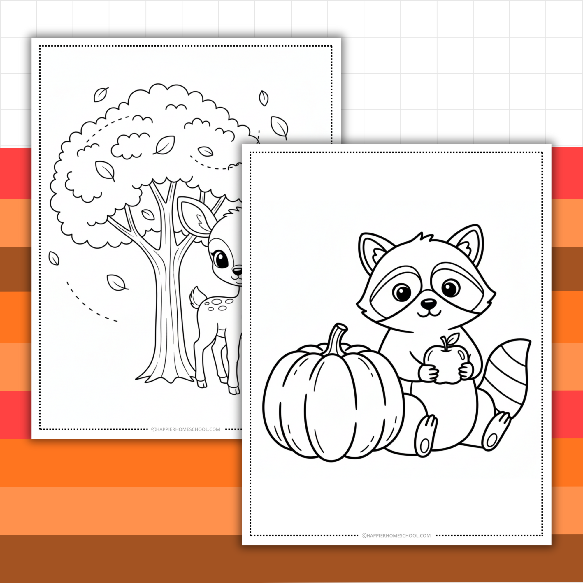 Fall Animals Coloring Pages