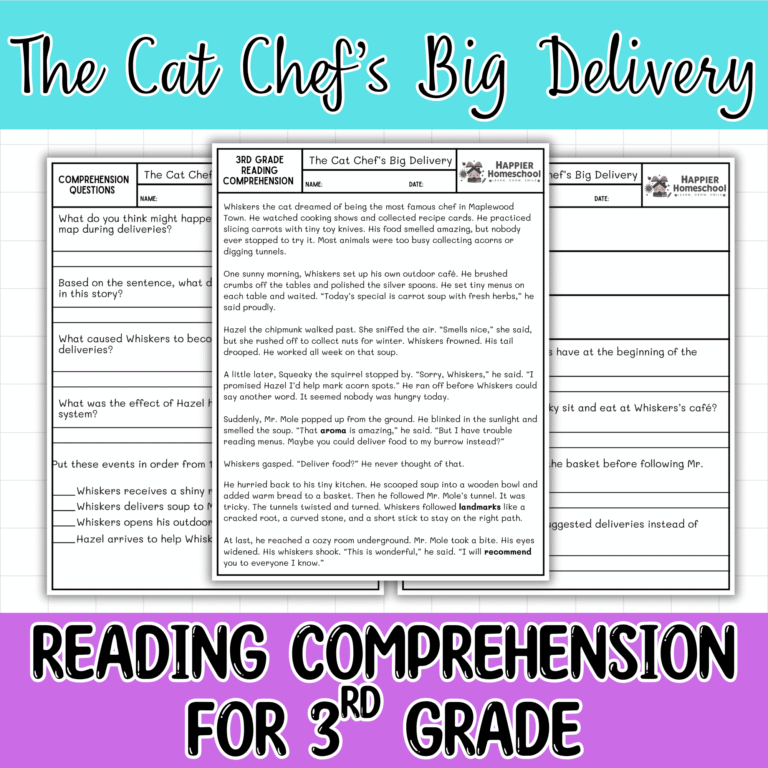 The Cat Chef’s Big Delivery Reading Comprehension Worksheet