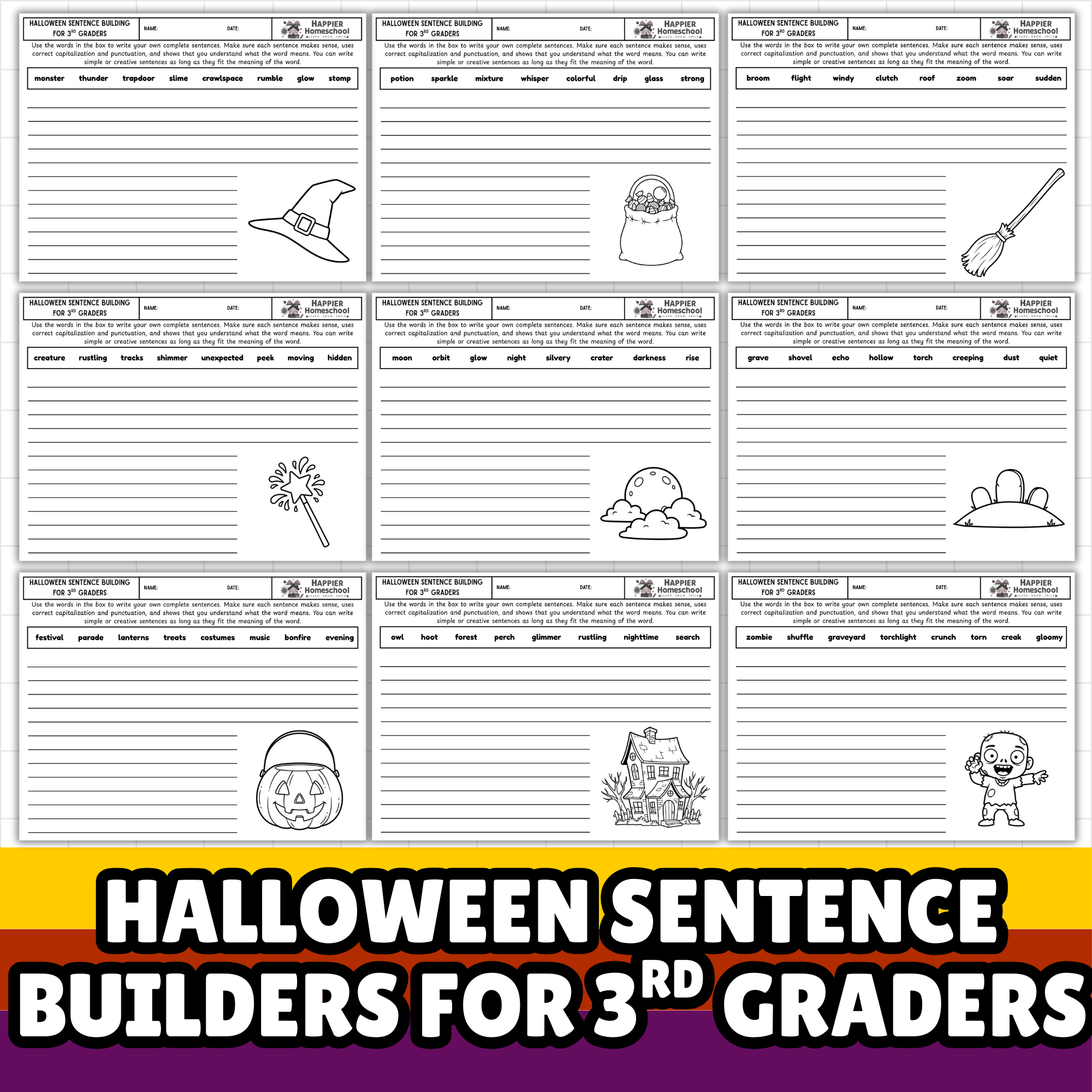 Halloween sentence building