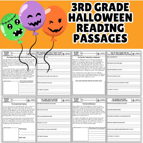 Reading Comprehension Halloween for 3rd Graders