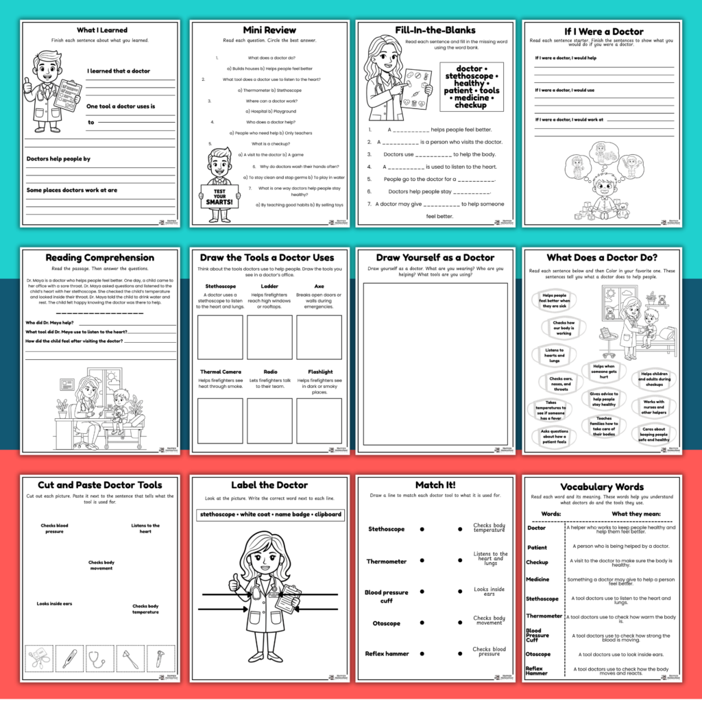 Doctor Worksheets for Kids